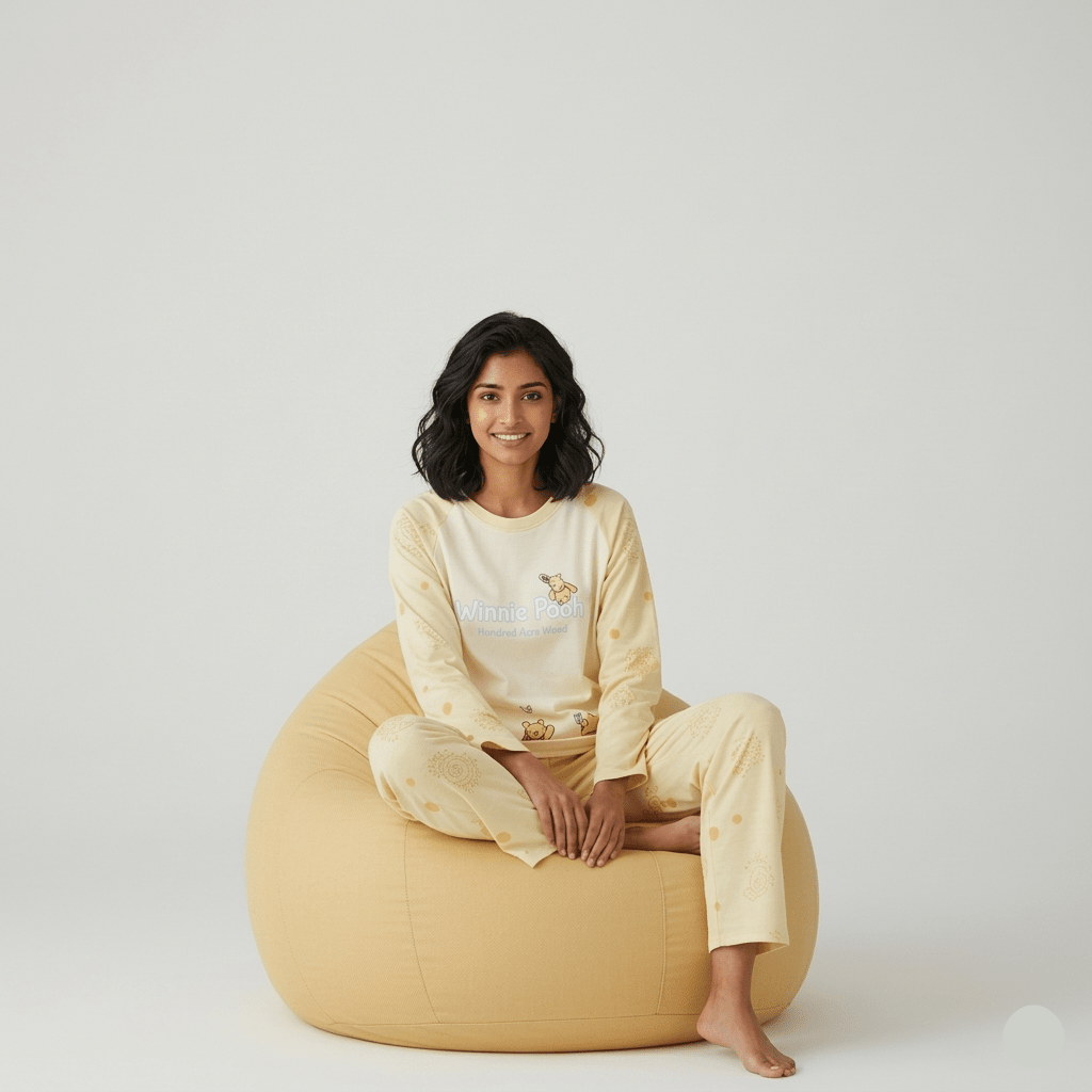 Honey Glow Winnie PJ Set – With Padded Bliss - Zero Bra