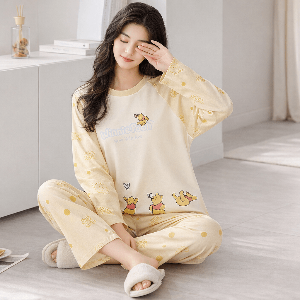 Honey Glow Winnie PJ Set – With Padded Bliss - Zero Bra