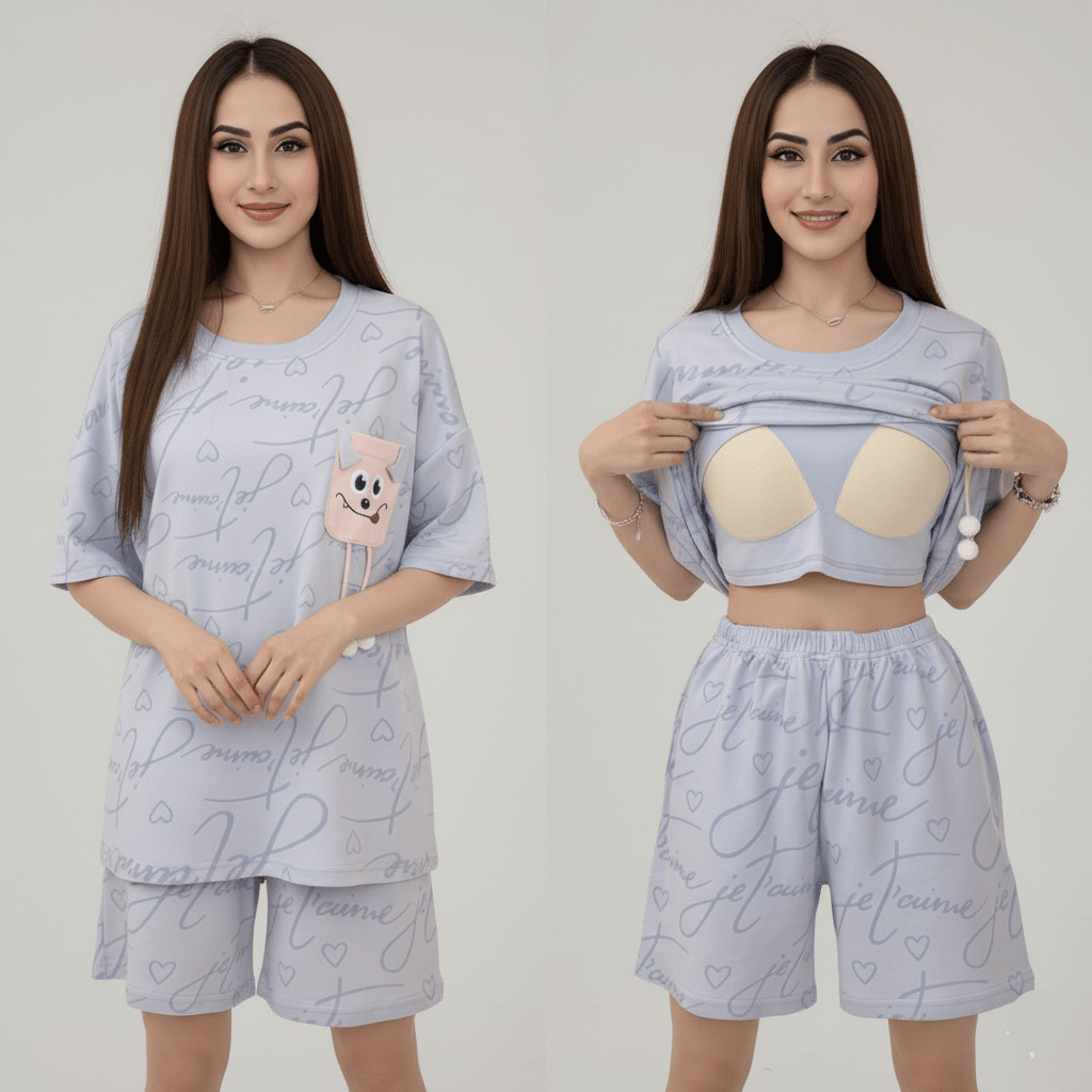 Je T’aime Monster PJ Set – With Padded Charm - Zero Bra