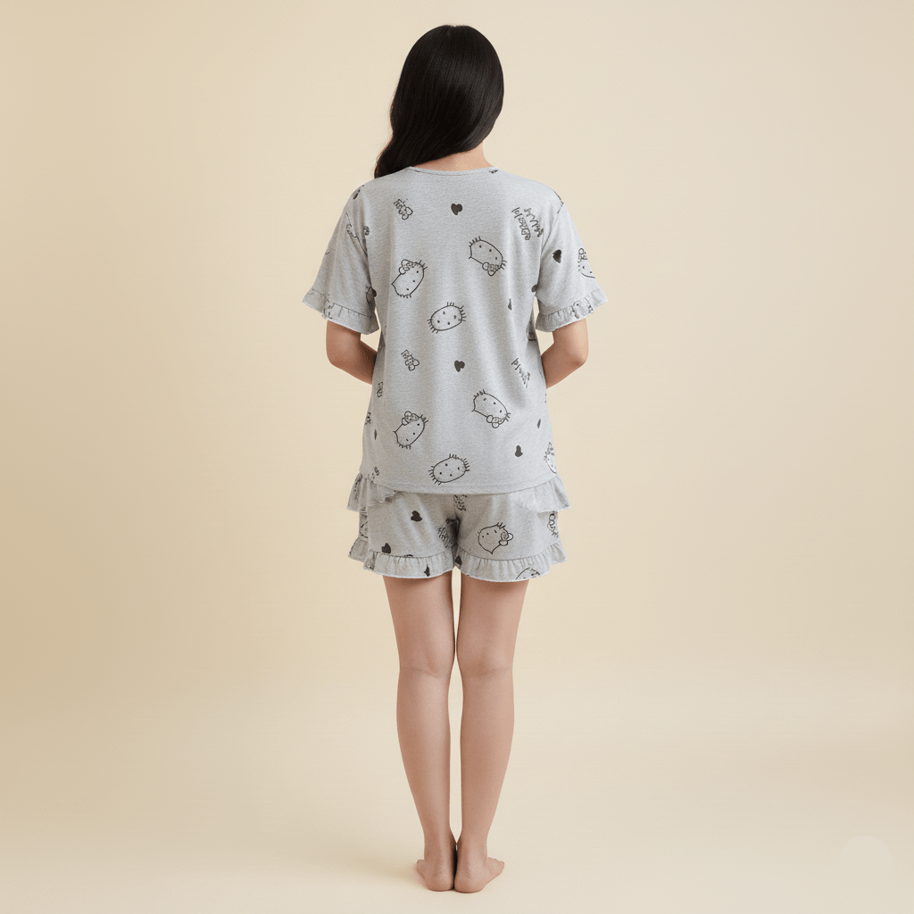 Kitty Love Nursing PJ Set – Maternity & Summer Cozy Charm - Zero Bra