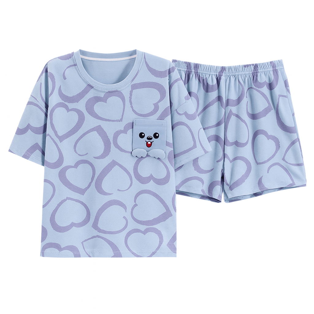 Lavender Love PJ Set – With Padded Comfort - Zero Bra