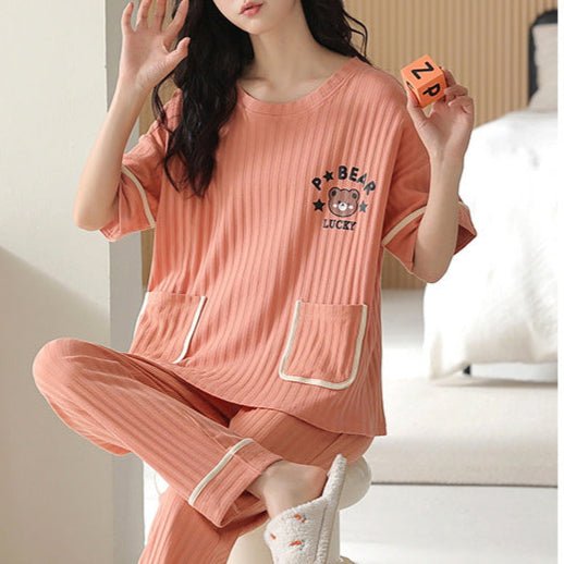 Lucky Bear Pocket PJ Set – With Padded Chill Vibes - Zero Bra