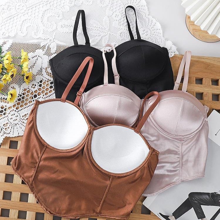 Luxe Satin Built - In Bra Bustier – Bold & Sultry - Zero Bra