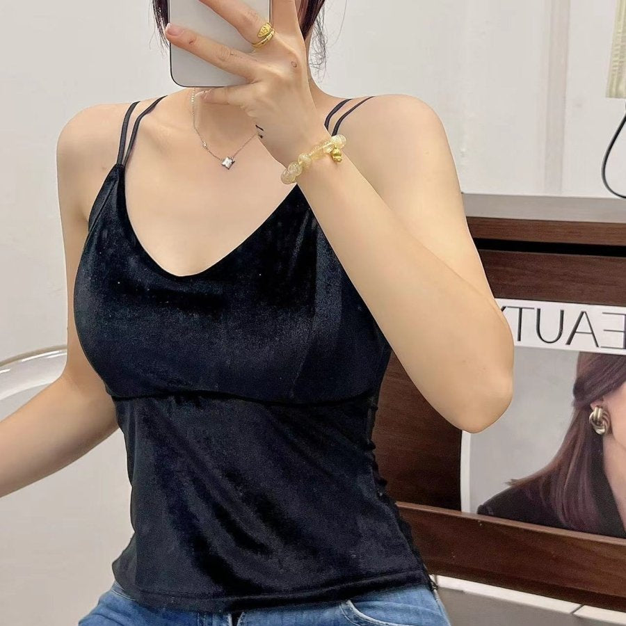 Luxe Satin & Lace Strappy Camisole – The Ultimate Glow - Up Top! - Zero Bra