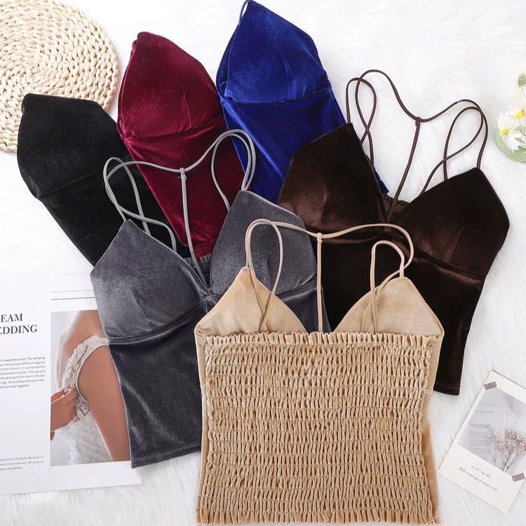 Luxe Velvet Built - In Bra Top - Zero Bra