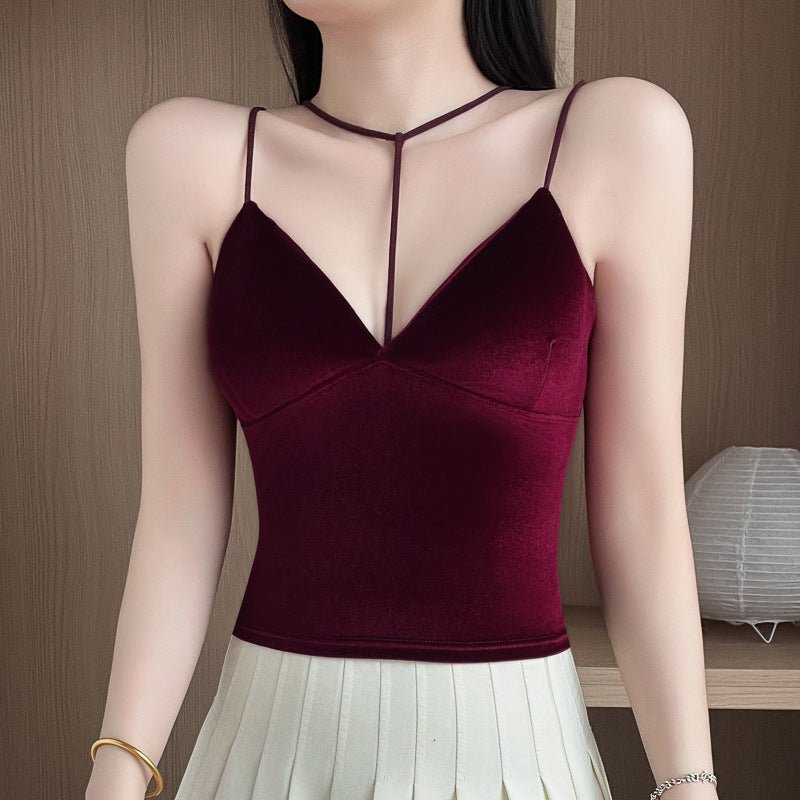 Luxe Velvet Built - In Bra Top - Zero Bra