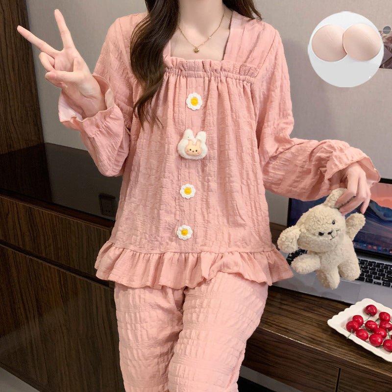 Marshmallow Bunny Built - In Bra PJ Set – Cream Puff Edition - Zero Bra