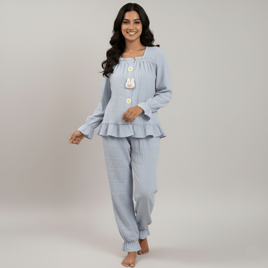 Marshmallow Bunny Padded PJ Set – Cream Puff Edition - Zero Bra