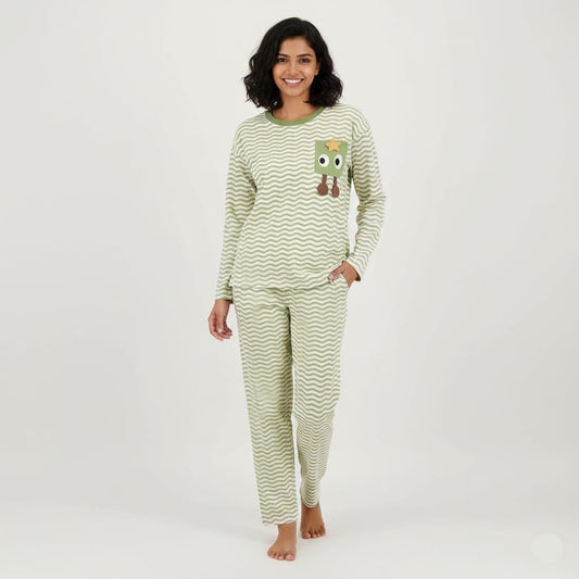 Matcha Vibes PJ Set – With Padded Bliss - Zero Bra
