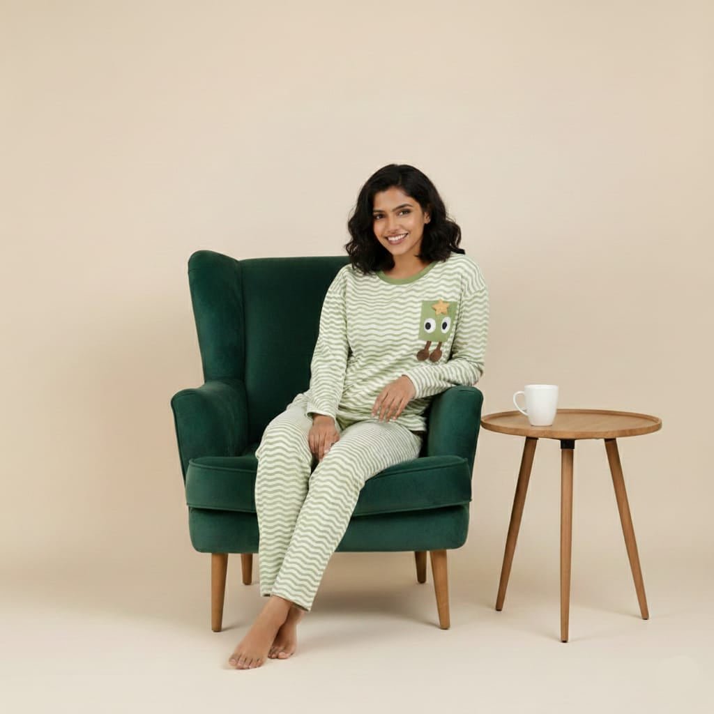 Matcha Vibes PJ Set – With Padded Bliss - Zero Bra