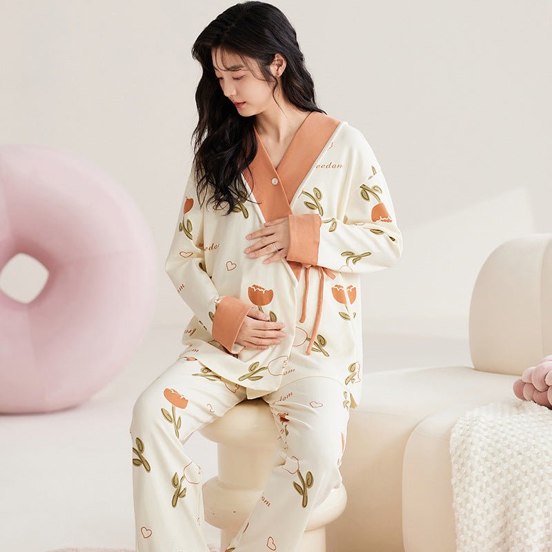 Maternity Tulip Dream Wrap PJ Set – With Padded Grace - Zero Bra