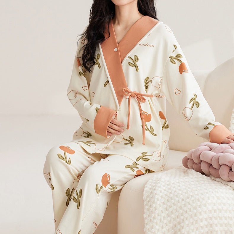 Maternity Tulip Dream Wrap PJ Set – With Padded Grace - Zero Bra