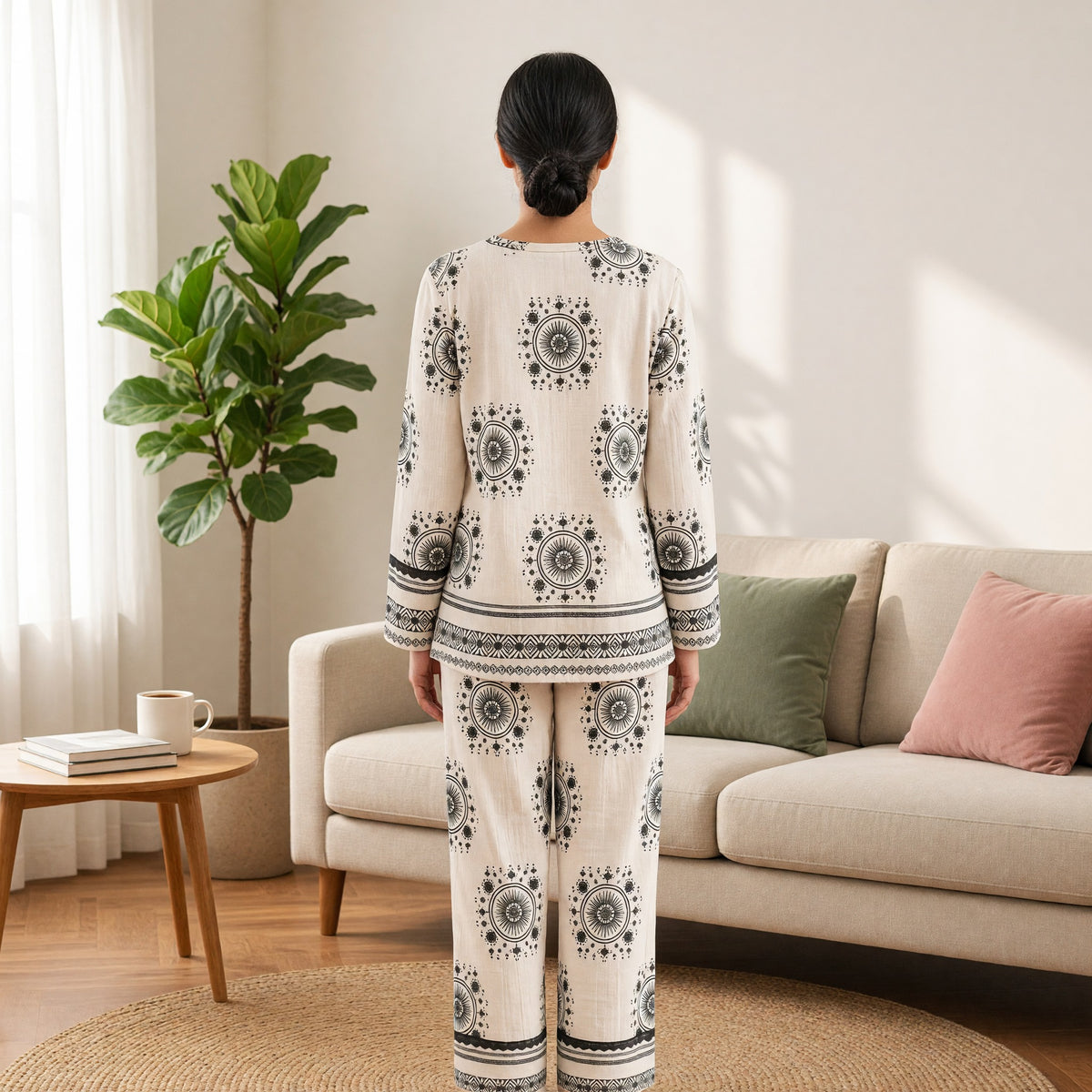 Midnight Boho Padded Night Suit