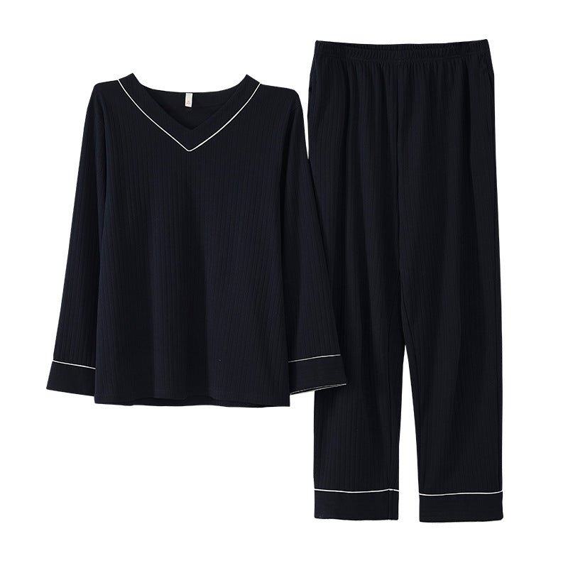 Midnight Luxe Ribbed PJ Set – With Padded Bliss - Zero Bra