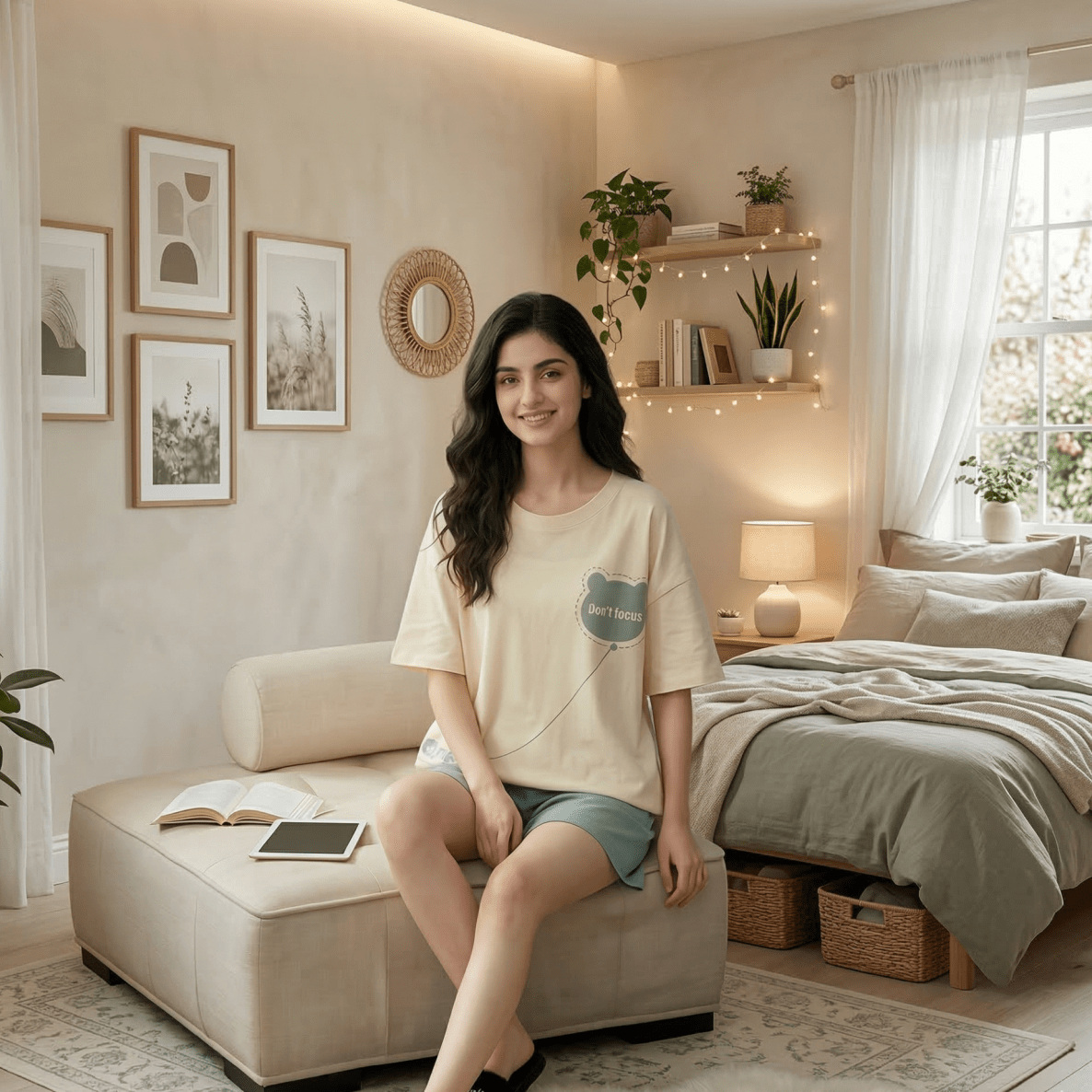 Mint Chill Lounge PJ Set – With Padded Bliss (3 - Piece Set) 🌿 - Zero Bra