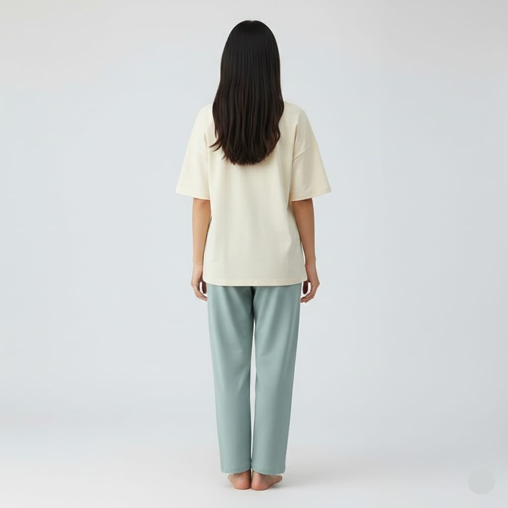 Mint Chill Lounge PJ Set – With Padded Bliss (3 - Piece Set) 🌿 - Zero Bra