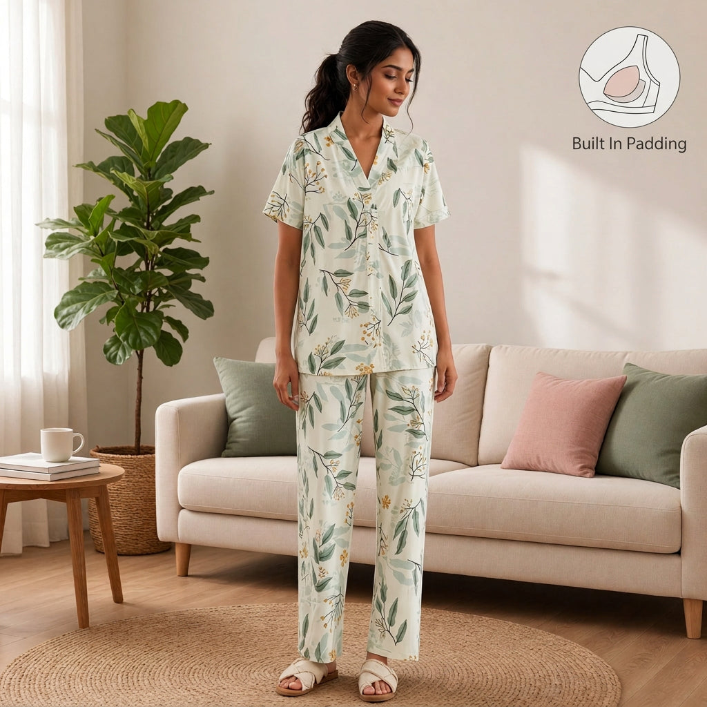 Mint Meadow Floral Padded PJ Set