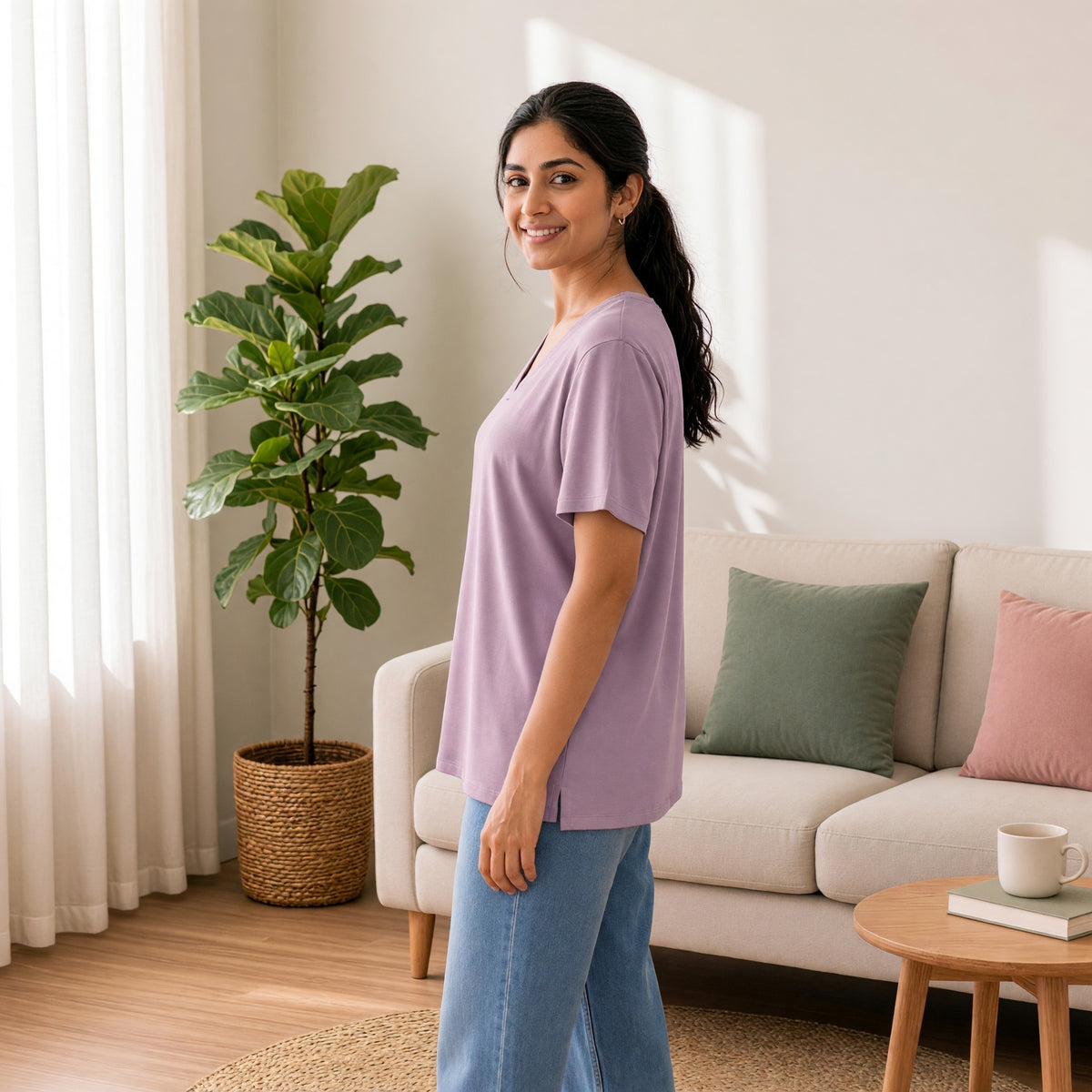 Modal Heart Crush Padded Long Top