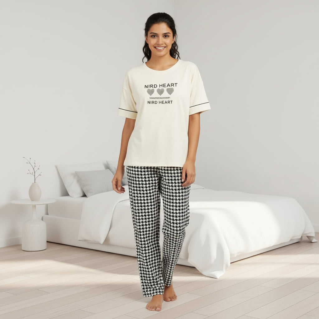 Nerd Heart PJ Set – With Padded Bliss - Zero Bra