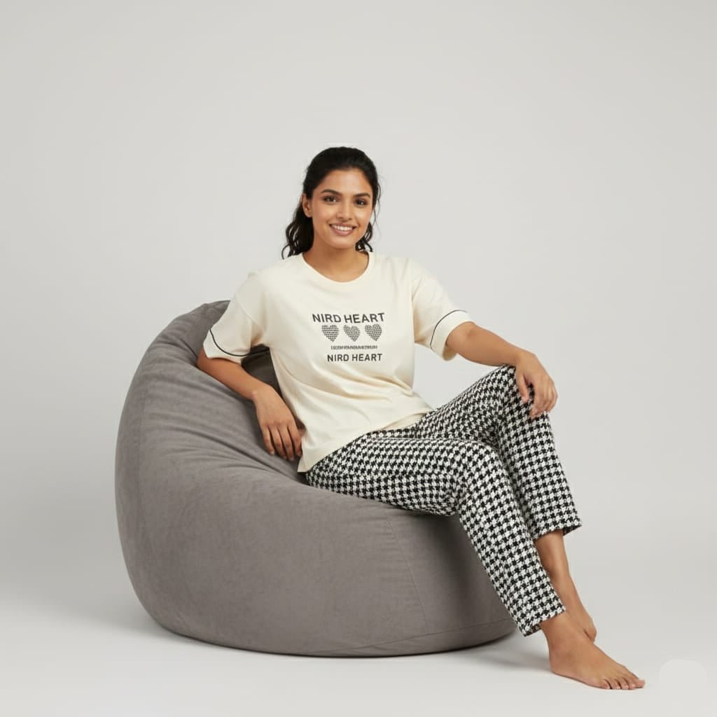 Nerd Heart PJ Set – With Padded Bliss - Zero Bra