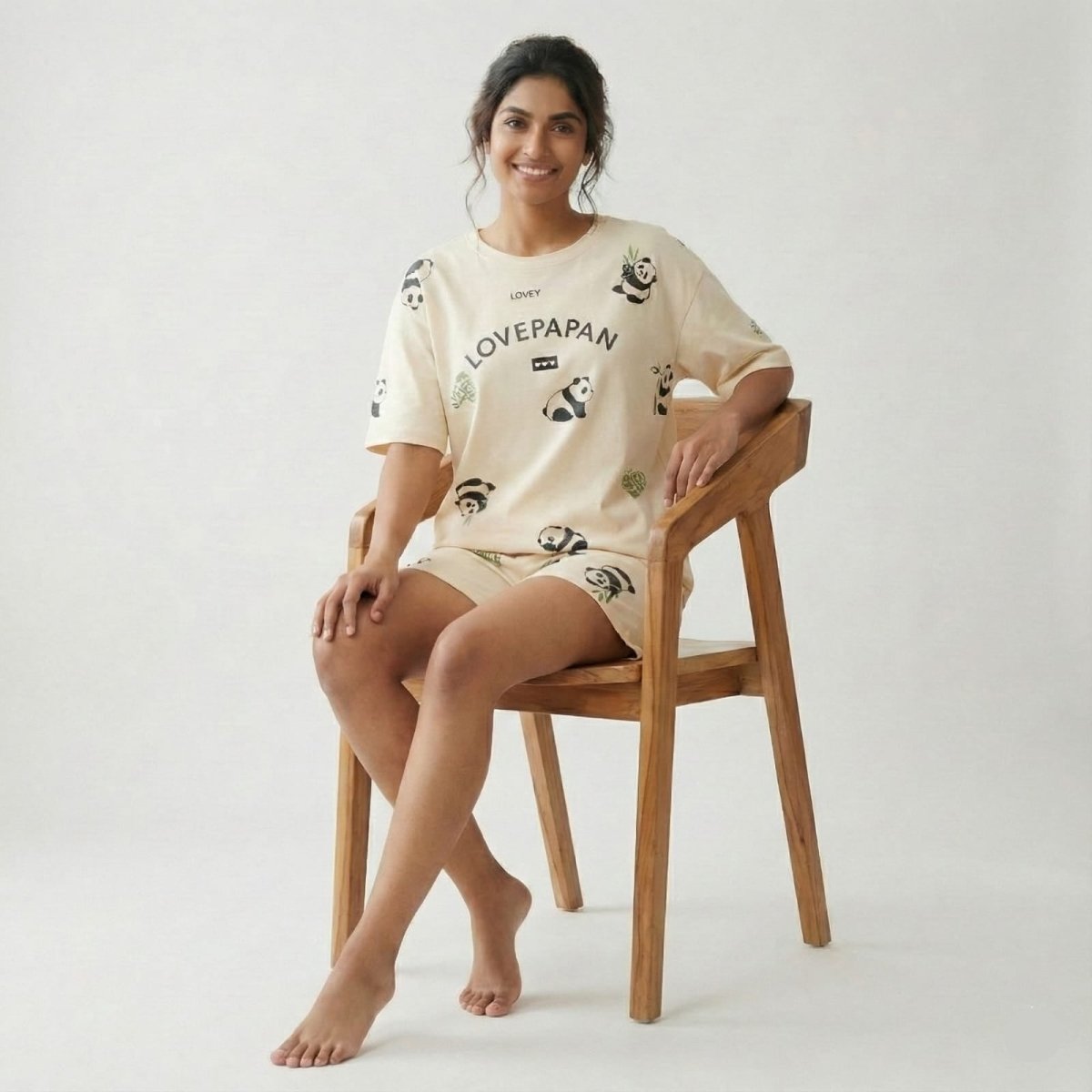 Panda Print Padded Pajama Set – Cute Meets Comfort - Zero Bra