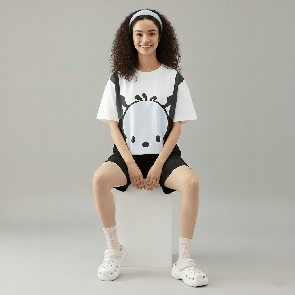 Panda Vibes PJ Set – Monochrome Mood Edition - Zero Bra