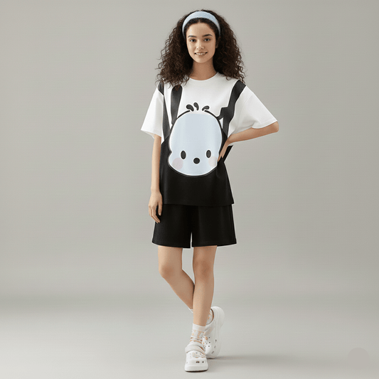 Panda Vibes PJ Set – Monochrome Mood Edition - Zero Bra
