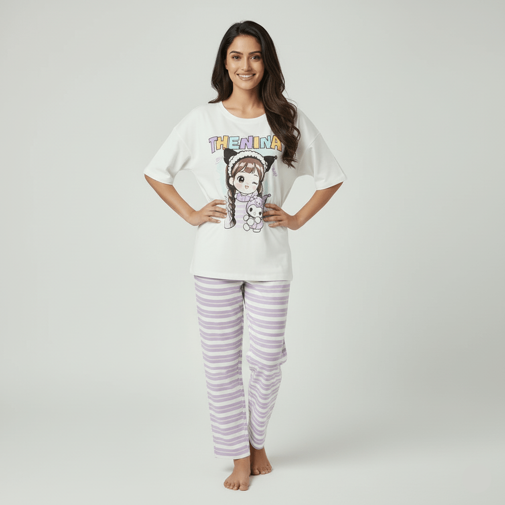 Pastel Dream Comic PJ Set – With Padded Sweet Ease - Zero Bra