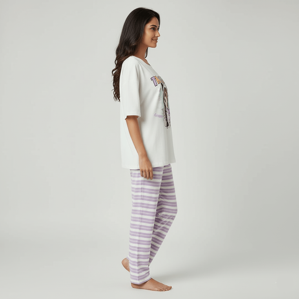 Pastel Dream Comic PJ Set – With Padded Sweet Ease - Zero Bra