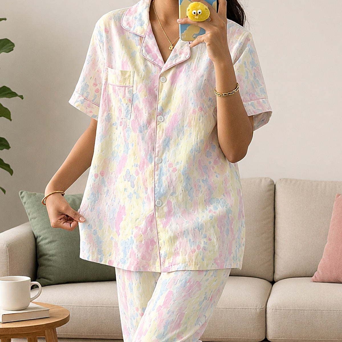 Pastel Dreamscape 3-Piece Padded Night Suit