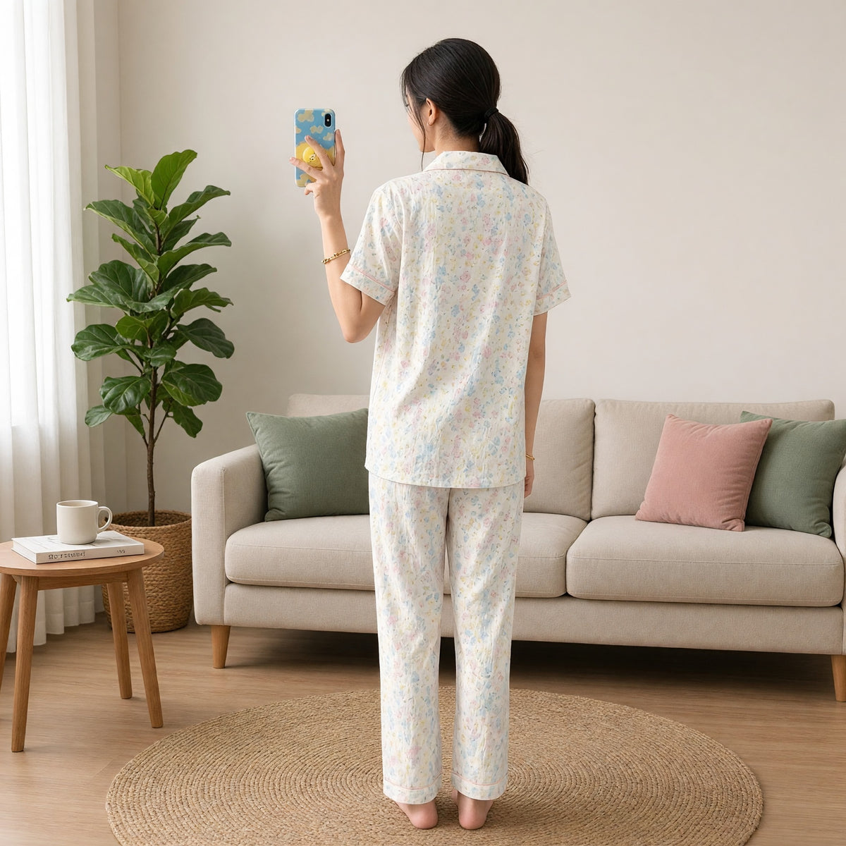 Pastel Dreamscape 3-Piece Padded Night Suit