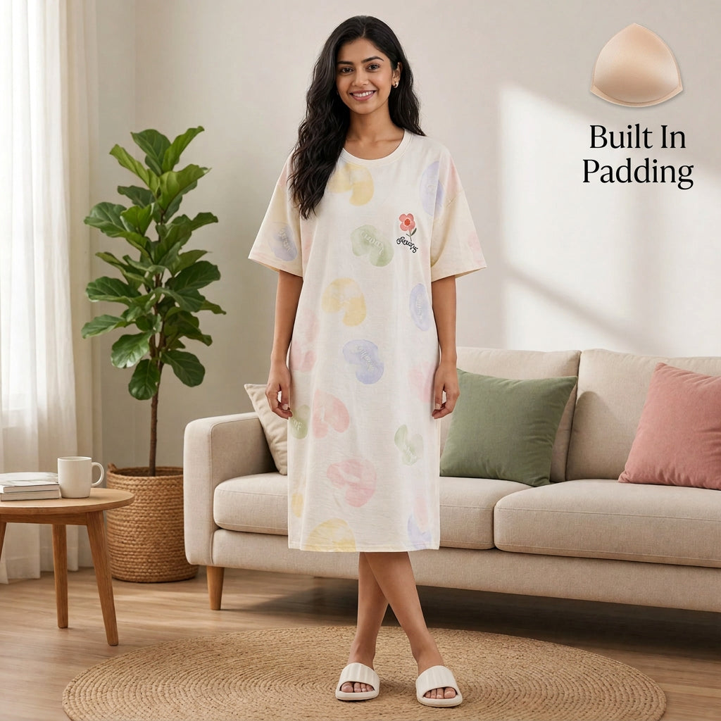 Pastel Petals Padded Nighty
