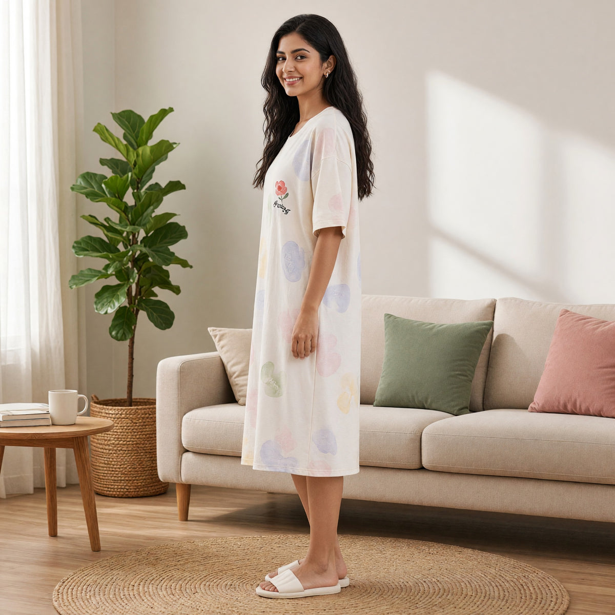 Pastel Petals Padded Nighty