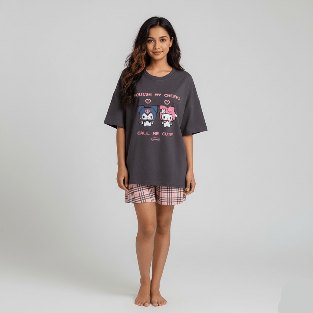 Pixel Cutie PJ Set – With Padded Charm - Zero Bra