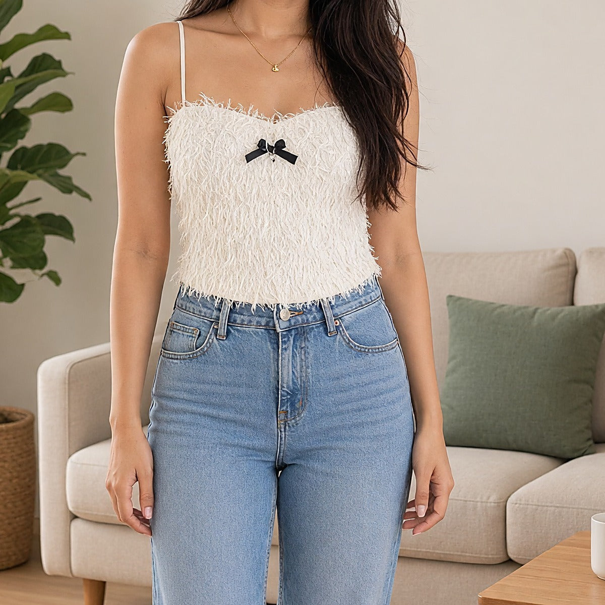 Playful Fringe Built-in Bra Top
