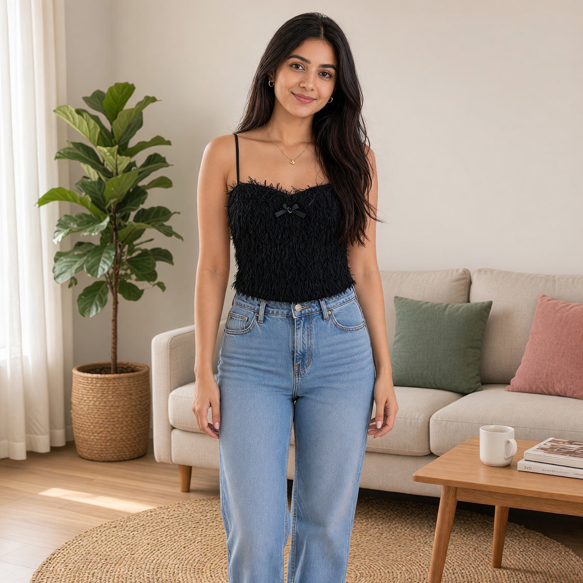 Playful Fringe Built-in Bra Top