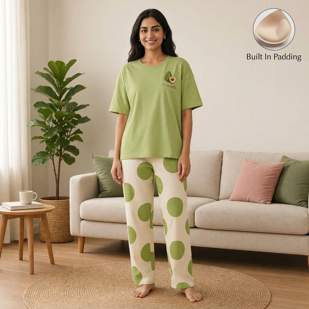 Polka Dot Snooze Padded Night Suit