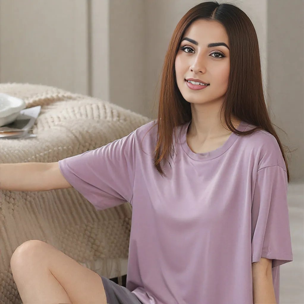 Premium Modal Dreamy Lilac Padded Pajama Set - Zero Bra