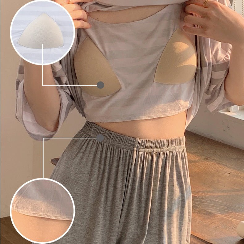 Premium Modal Silver Cloud Built - In Bra Lounge Set - Zero Bra