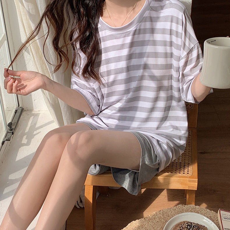 Premium Modal Silver Cloud Built - In Bra Lounge Set - Zero Bra