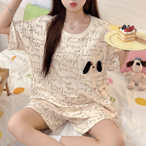 Puppy Love PJ Set – With Padded Sweet Ease - Zero Bra