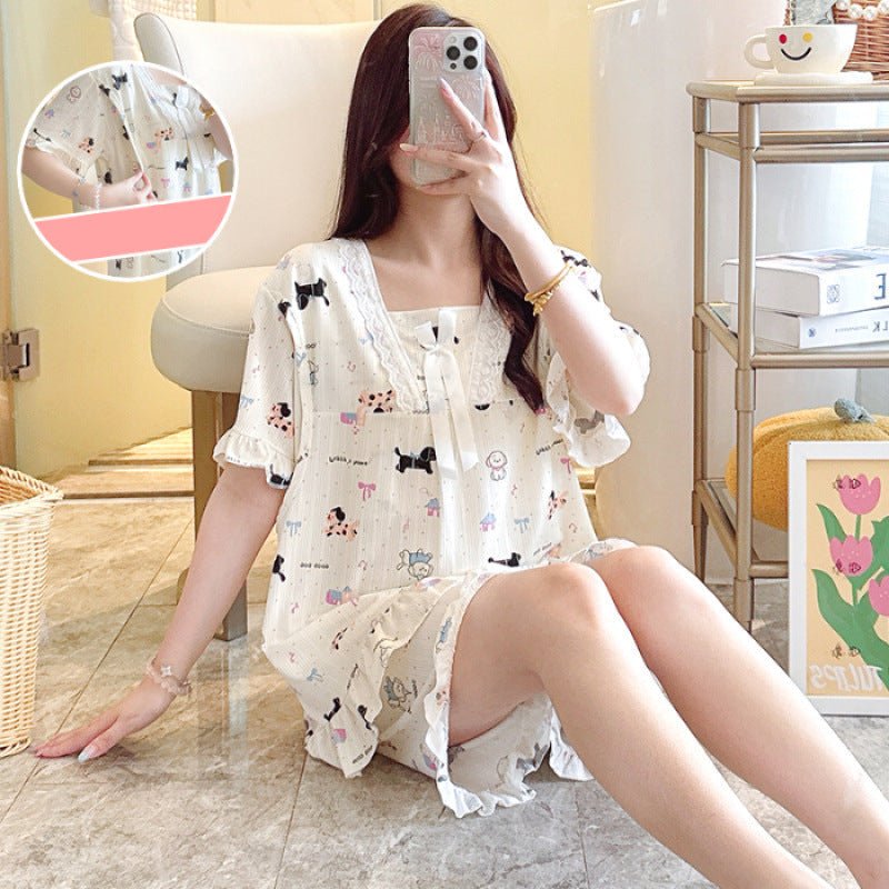 Puppy Tunes Nursing PJ Set – Maternity & Summer Breezy Ease - Zero Bra