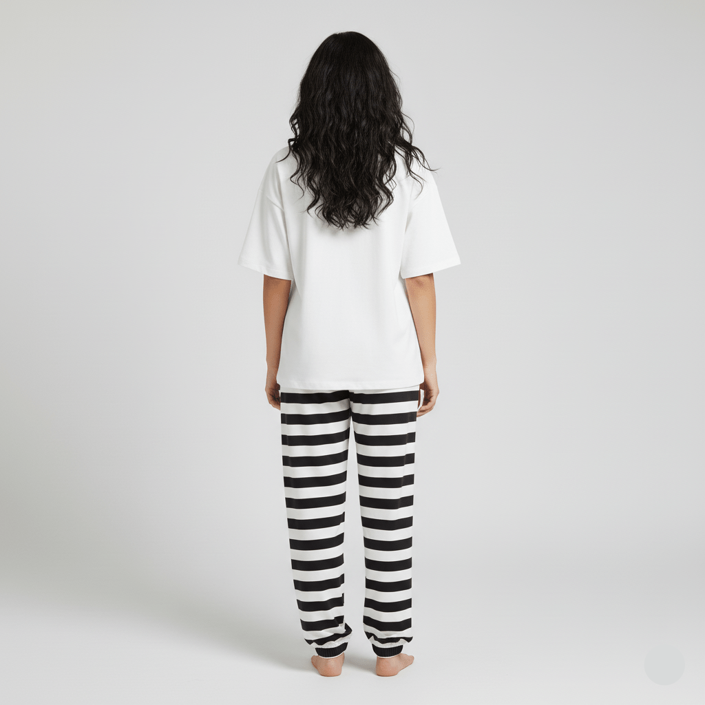 Radiant Rebel Striped PJ Set – With Padded Attitude - Zero Bra