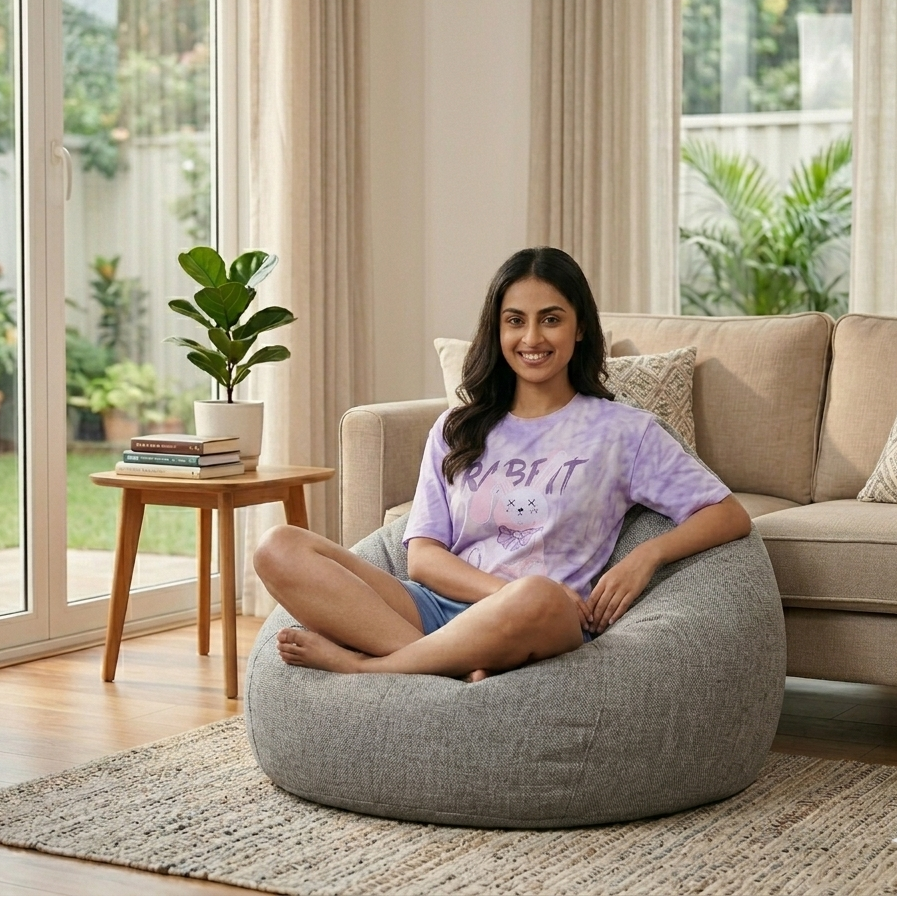 Lavender Bunny Breeze Lounge Set in soft purple showing comfortable padded bra top and matching pajama bottoms
