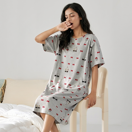 Comfortable purple Nightgown 05 by ZeroBra featuring soft fabric and relaxed fit for Indian women