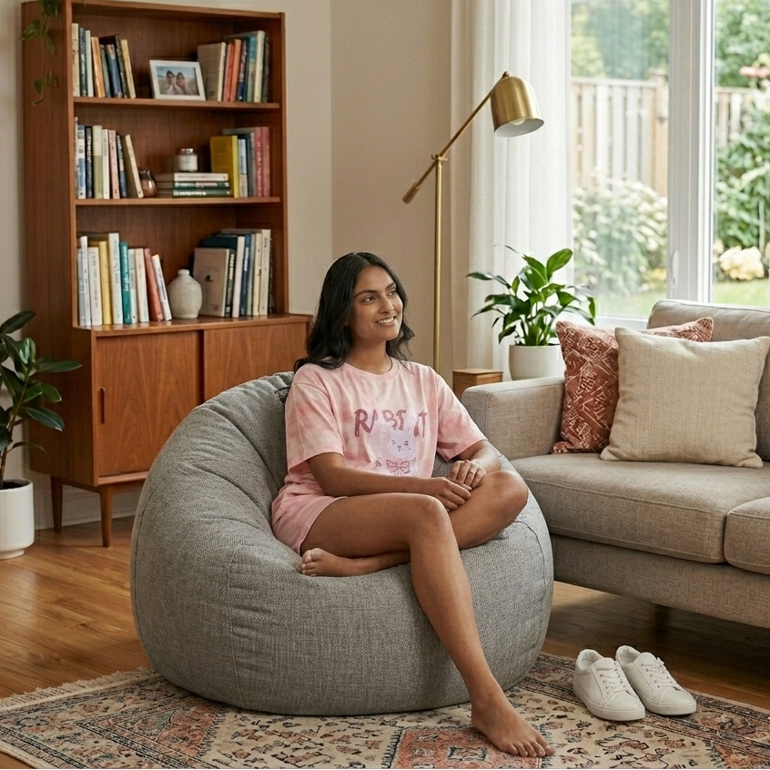 Blush pink Bunny Summer Lounge pajama set with built-in padded bra, comfortable Indian sleepwear by ZeroBra