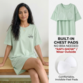 Mint Teddy Padded Sleep Tee