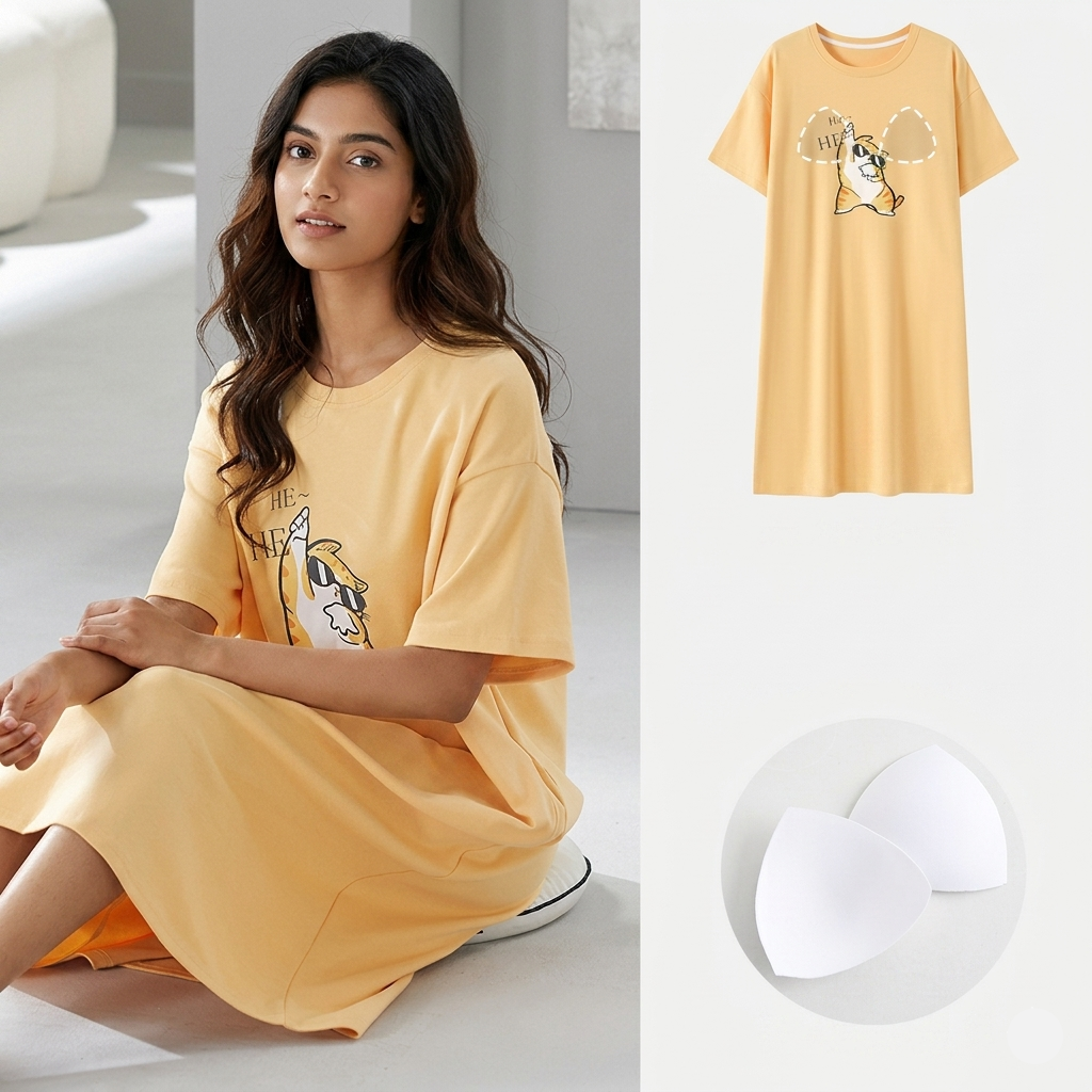 Comfortable white cotton Nightgown 01 by ZeroBra featuring relaxed fit and soft fabric for Indian women