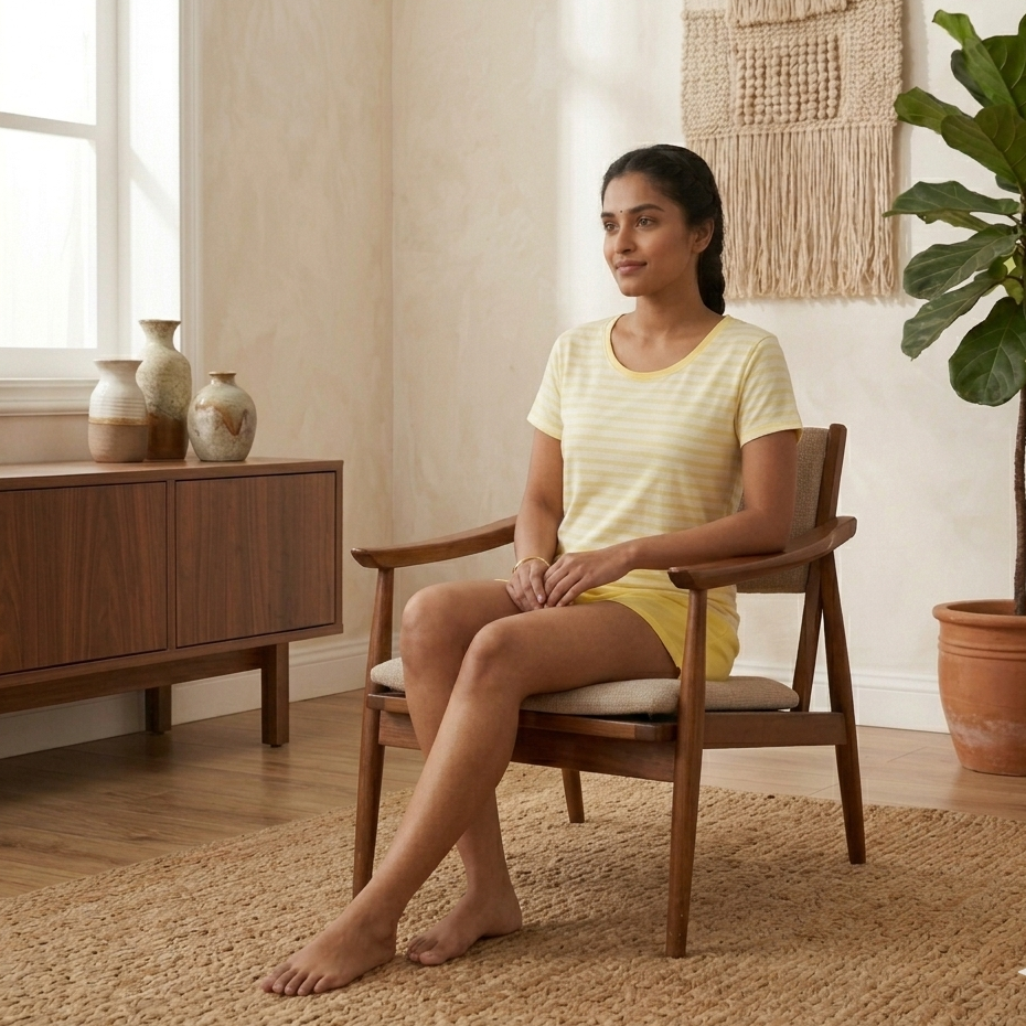Lemon Sorbet Stripe PJ Set with built-in padded bra comfort, yellow striped sleepwear by ZeroBra India