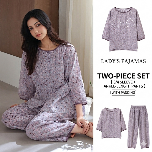 Lavender Meadow padded PJ set in soft lilac with floral print, comfortable sleepwear by ZeroBra India